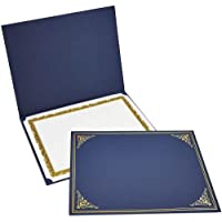 12-pack acte – diplôme Coque- Document Coque pour 388 Award certificats- feuille dor- 28-4 x 22-4 cm bleu